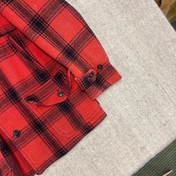 Vintage Green Bay Clothing Hunting Jacket Mens Medium Red 1940s Plaid Wool - Picture 4 of 12